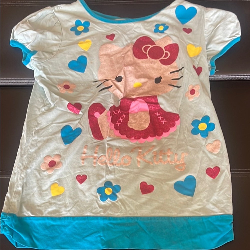 Hello Kitty White and Blue Short Sleeve Tee